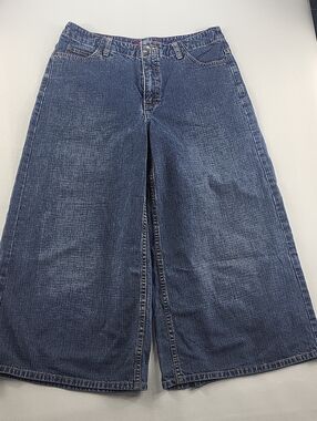 Vintage Esprit Wide Leg Denim Culottes Skater Grunge 90s